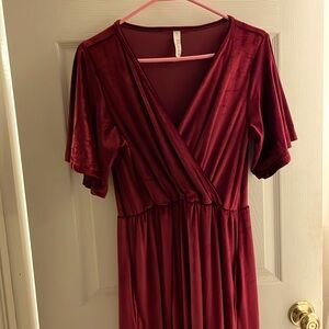 Maternity Nursing Velvet Maxi Dress M